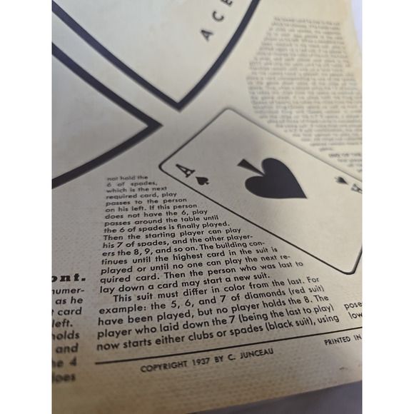 Vintage 1937 Whitman Rummy Royal Table Size Game Sheet Card Game - Complete - Picture 4 of 7